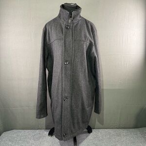 Joseph Abboud Coat Men’s M Wool Blend Jacket Formal Button Up Double Zip Gray